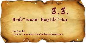 Brünauer Boglárka névjegykártya